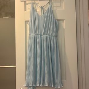 Light Blue Pleated Dress